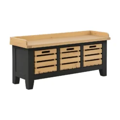 Ashstead Storage Bench - Oak & Charcoal -Home Furnishing Series Store 13642204 4024953455793231