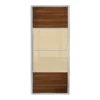 Ellipse Sliding Wardrobe Door 4 Panel Walnut / Cream Glass With Aluminium Frame (W)914mm -Home Furnishing Series Store 13660795 1734935066744996