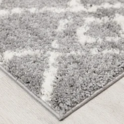 Deluxe Berber Shaggy Runner - Grey & White - 180x67cm -Home Furnishing Series Store 13888989 2054988131014087