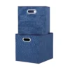 Clever Cube Fabric Insert - Set Of 2 - Steel Blue -Home Furnishing Series Store 13911397 4204981912809495