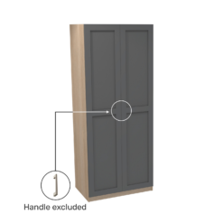 House Beautiful Realm Double Wardrobe, Oak Effect Carcass - Carbon Grey Shaker Doors (W) 900mm X (H) 2196mm -Home Furnishing Series Store 13999714 9165014911617460