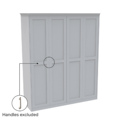 House Beautiful Realm Fitted Look Quad Wardrobe, Oak Effect Carcass - White Shaker Doors (W) 1901mm X (H) 2256mm -Home Furnishing Series Store 13999790 4555005586317521