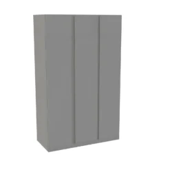 House Beautiful Escape Triple Wardrobe, Grey Carcass - Gloss Grey Handleless Doors (W) 1350mm X (H) 2196mm