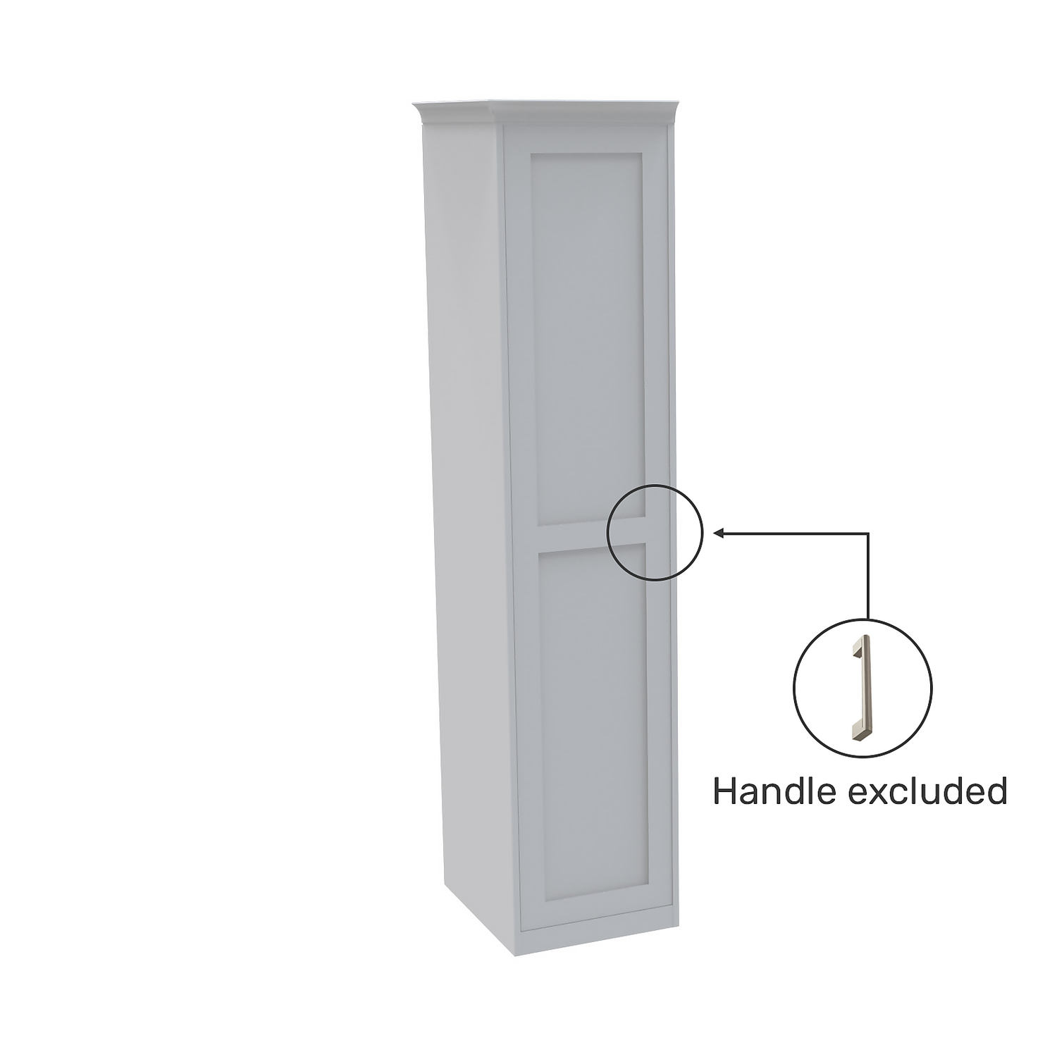House Beautiful Realm Fitted Look Single Wardrobe, Grey Carcass - White Shaker Door (W) 551mm X (H) 2256mm 5 House Beautiful Realm Fitted Look Single Wardrobe, Grey Carcass - White Shaker Door (W) 551mm X (H) 2256mm - Image 3