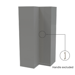 House Beautiful Honest Fitted Look Corner Wardrobe, Grey Carcass - Gloss Grey Slab Doors (W) 1073mm X (H) 2226mm 8 House Beautiful Honest Fitted Look Corner Wardrobe, Grey Carcass - Gloss Grey Slab Doors (W) 1073mm X (H) 2226mm -Home Furnishing Series Store 13999989 4945005574689407