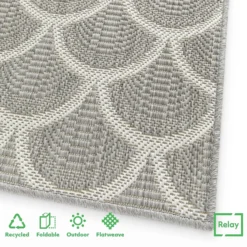 Relay Recycled Indoor/Outdoor Rug - Grey - 120x170cm -Home Furnishing Series Store 14015911 1225006088445605