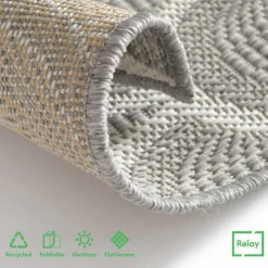 Relay Recycled Indoor/Outdoor Rug - Grey - 120x170cm -Home Furnishing Series Store 14015911 1855006088359910