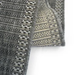 Denver Border Indoor/Outdoor Rug - Grey - 80x200cm -Home Furnishing Series Store 14016075 2235006090758608