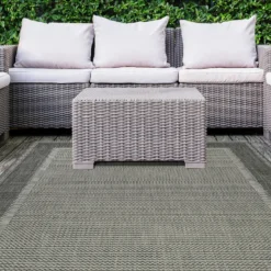Denver Border Indoor/Outdoor Rug - Grey - 120x170cm -Home Furnishing Series Store 14016077 1495006093971296