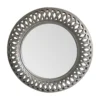 Tessere Antique Silver Round Wall Mirror - 112cm